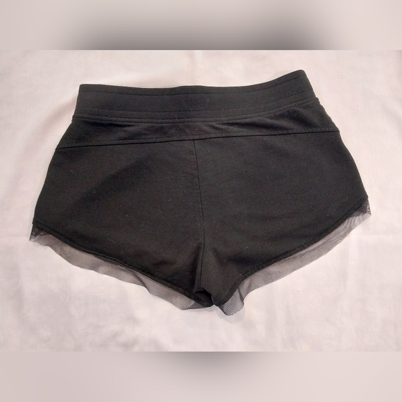 Victoria Sport Size XS Black Elastic Drawstring Waist Shorts Mesh Trim - Picture 4 of 12
